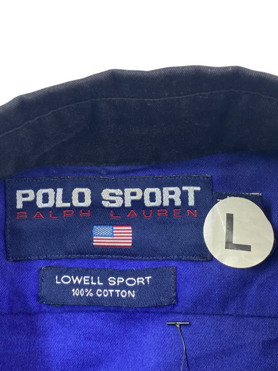 POLO SPORT RALPH LAUREN CAMICIA VINTAGE SPORTSWEAR BLU NERO CREMA UOMO PRE OWNED L