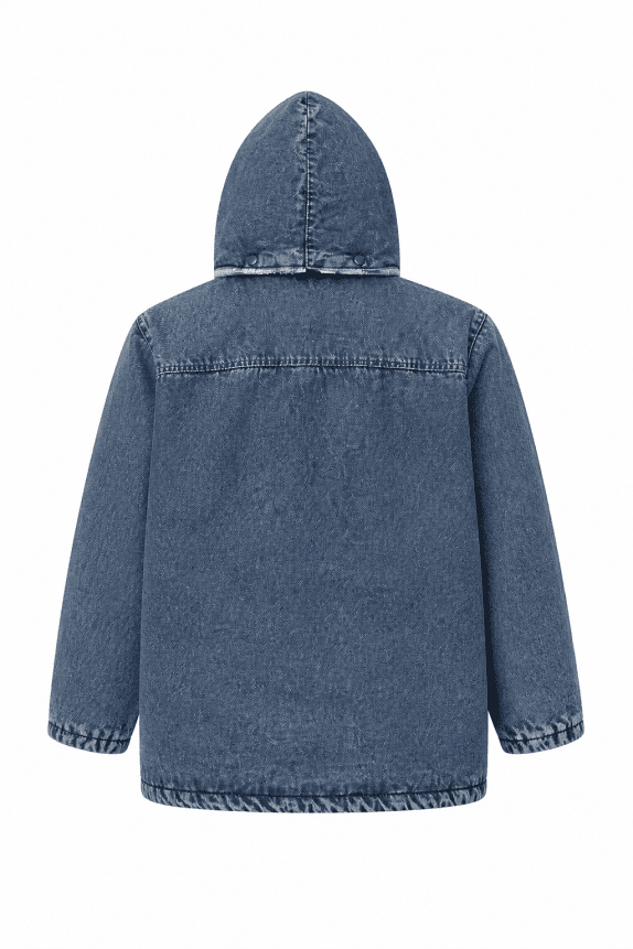 1990s POP 84 HOODED JACKET WASHED BLUE MEN PRE OWNED XL