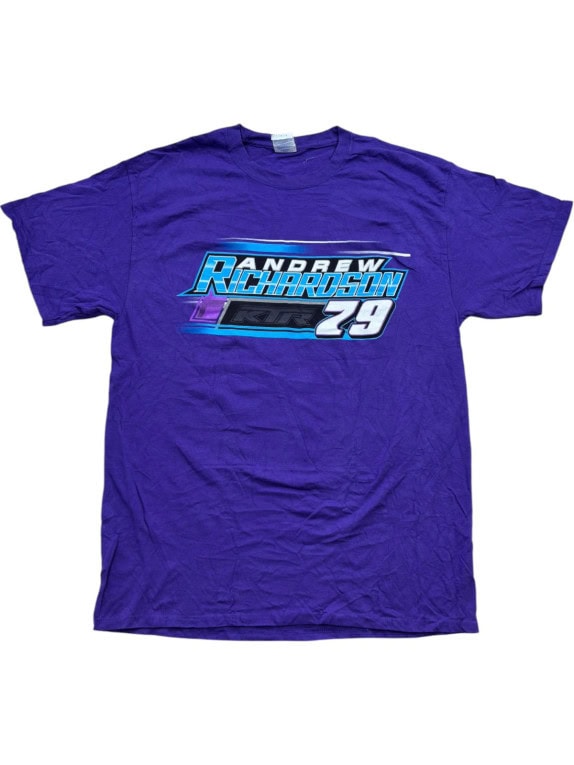 PORT AND COMPANY T SHIRT GRAFICA RACING VIOLA UNISEX PRE OWNED L