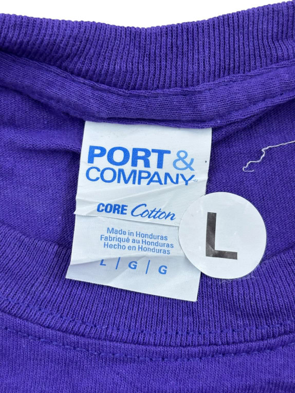 PORT AND COMPANY T SHIRT GRAFICA RACING VIOLA UNISEX PRE OWNED L