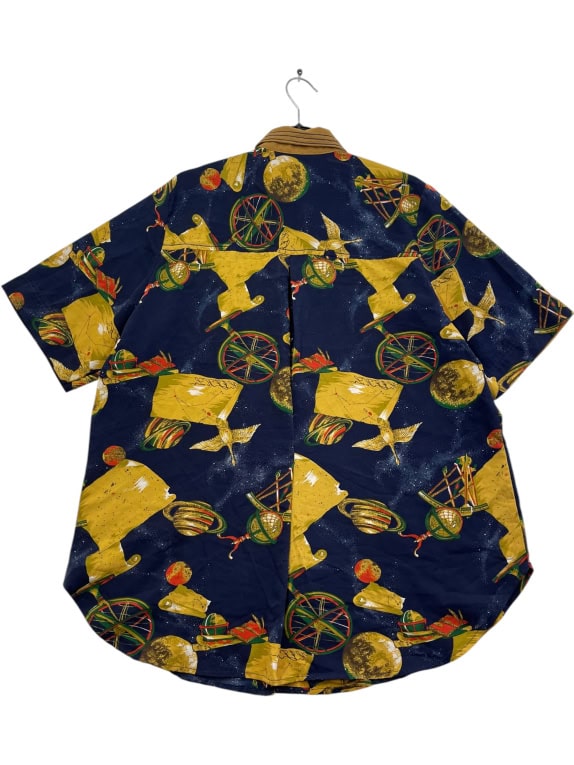 Retro All-over Astronomy Print Shirt Blue UNISEX M