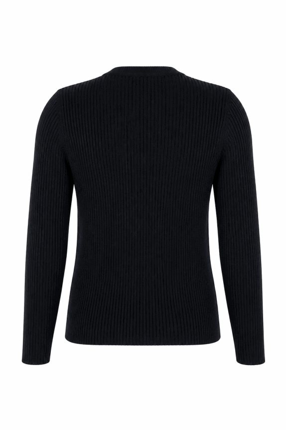 1990s PRADA ΠΛΕΚΤΗ ΜΠΛΟΥΖΑ RIBBED ΜΑΥΡΟ ΑΝΤΡΙΚΟ PRE OWNED S