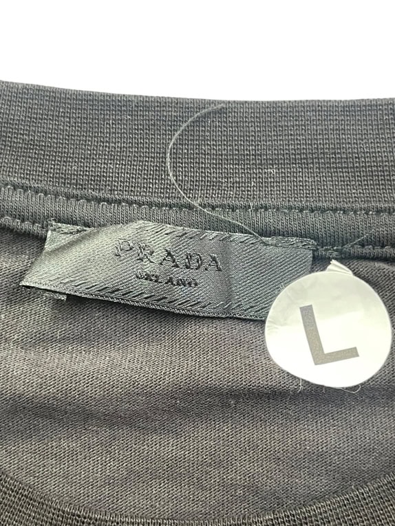 PRADA T SHIRT MINIMAL CHARCOAL UOMO PRE OWNED L