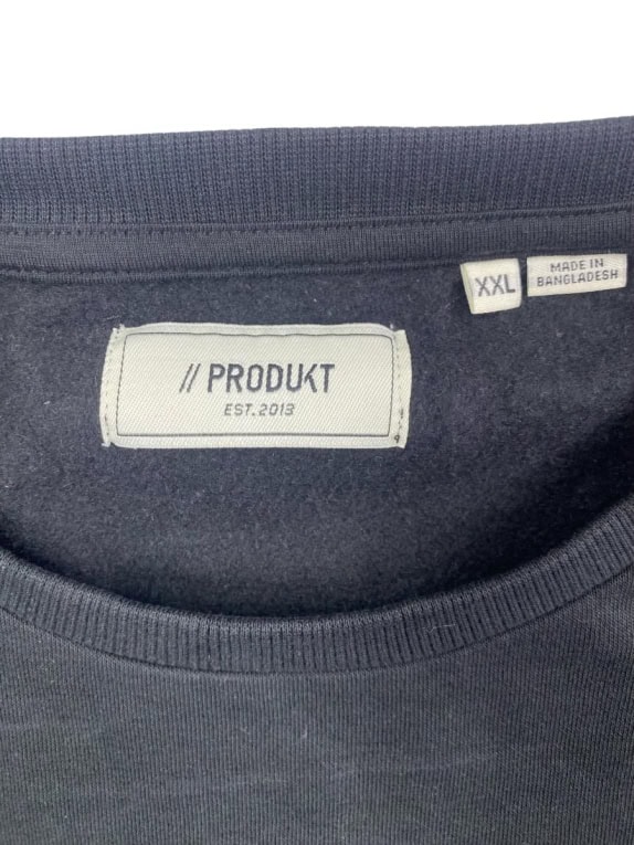 PRODUKT felpa basic girocollo nera da uomo XXL
