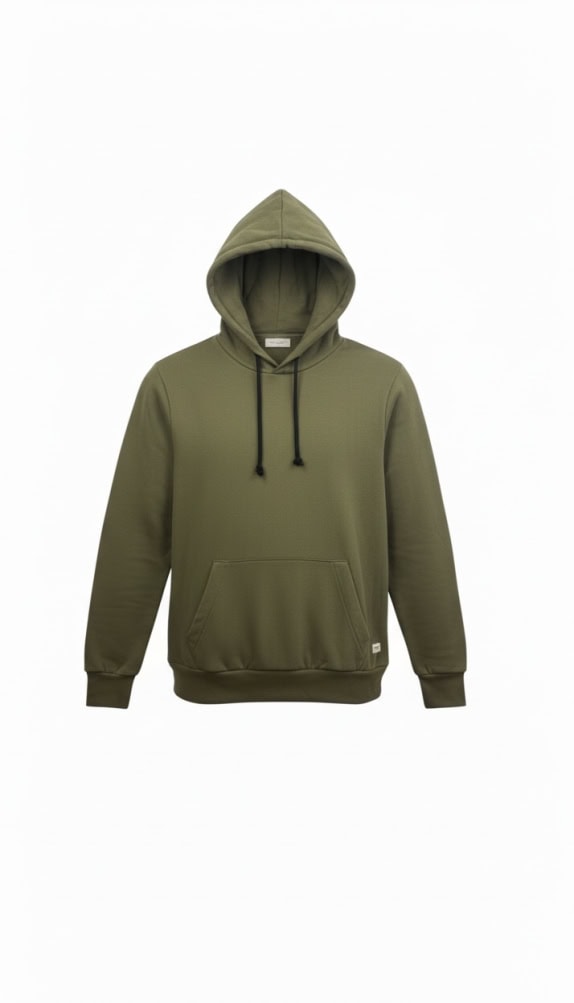 PRODUKT felpa con cappuccio casual verde oliva da uomo S