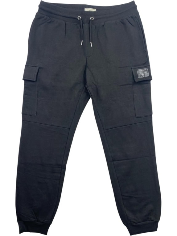 PRODUKT Παντελόνι Φόρμας Cargo Patch Logo Μαύρο Ανδρικό XL