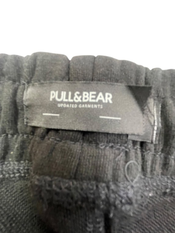 Pull&Bear Pantaloni della tuta casual con logo neri da uomo XL