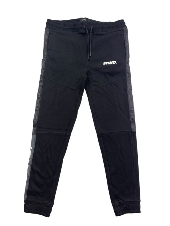 Pull&Bear Pantaloni della tuta casual con logo neri da uomo XL