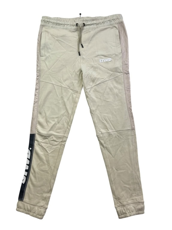 Pull&Bear Pantaloni tuta casual con logo beige da uomo XL