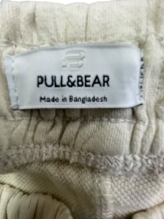 Pull&Bear Pantaloni tuta casual con logo beige da uomo XL