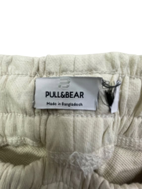 PULL&BEAR Pantaloni jogger casual con logo beige da uomo L
