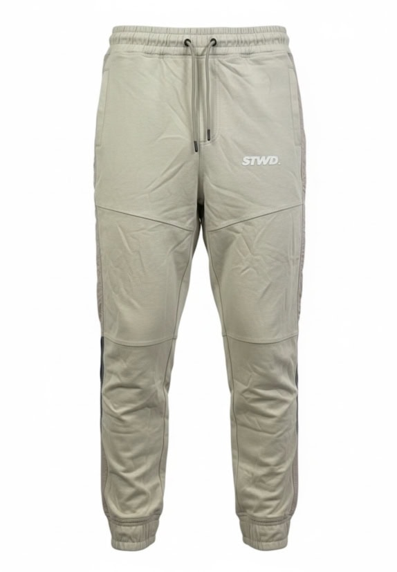 PULL&BEAR Pantaloni jogger casual con logo beige da uomo L