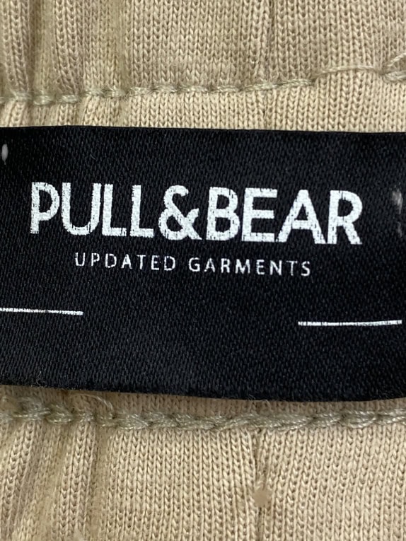 PULL&BEAR CARGO SWEATPANTS STWD LOGO BEIGE UNISEX XL