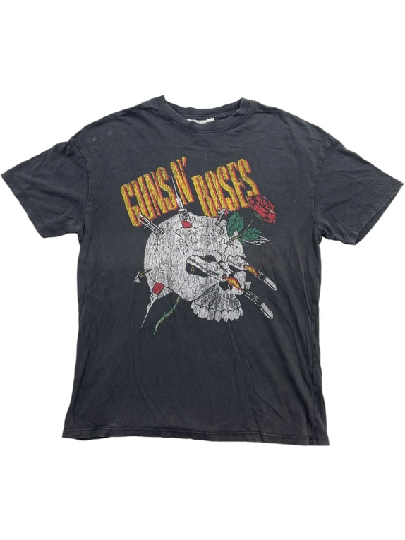 PULL&BEAR T-SHIRT GUNS N' ROSES BIG LOGO GRAPHIC ΜΑΥΡΟ UNISEX M