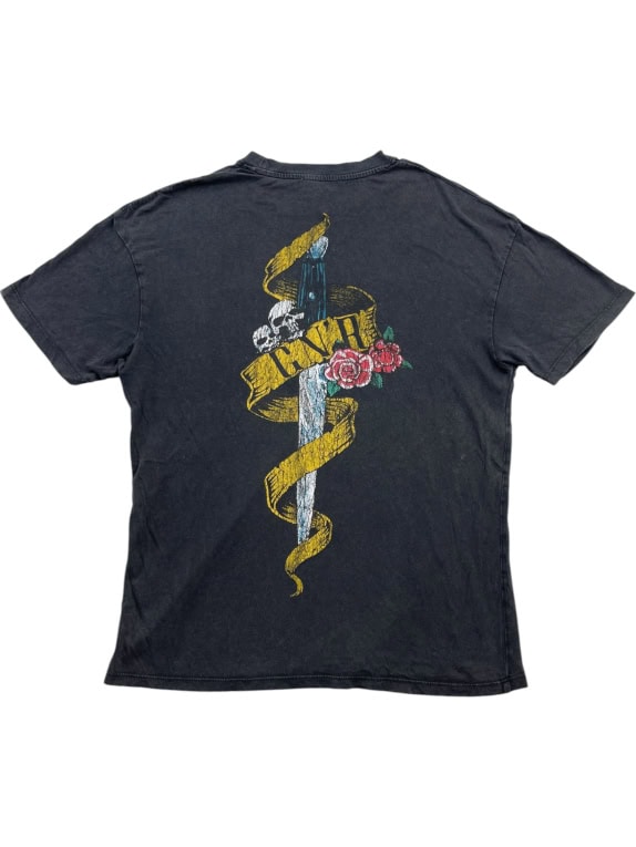 PULL&BEAR T-SHIRT GUNS N' ROSES BIG LOGO GRAPHIC ΜΑΥΡΟ UNISEX M