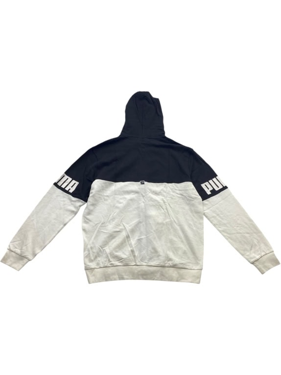 Puma Felpa con cappuccio da uomo con zip bicolore Nero/Bianco XXL