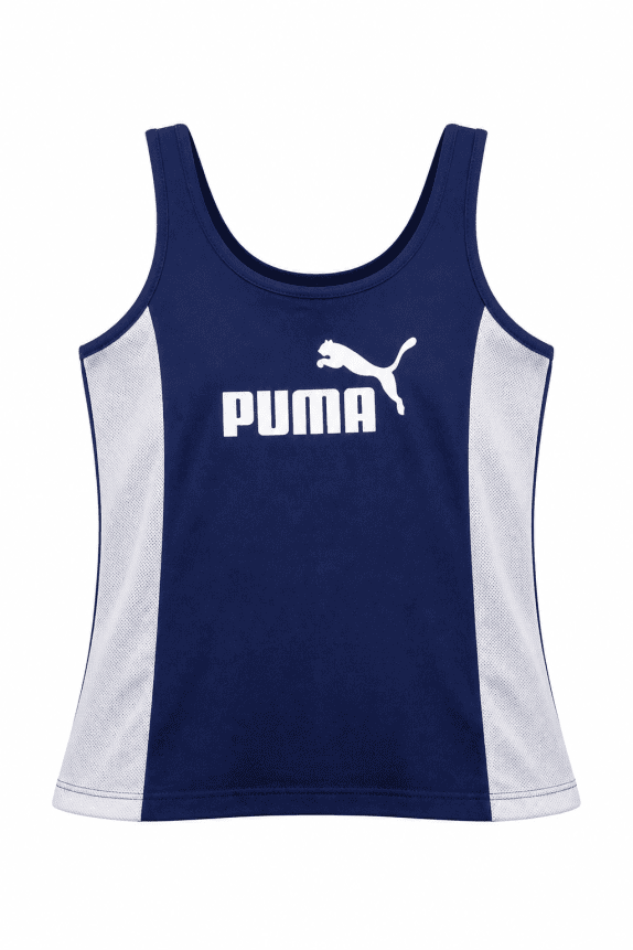 90s PUMA ΑΘΛΗΤΙΚΟ ΤΟΠ ΜΙΝΙΜΑΛ ΜΠΛΕ ΓΥΝΑΙΚΕΙΟ PRE OWNED L