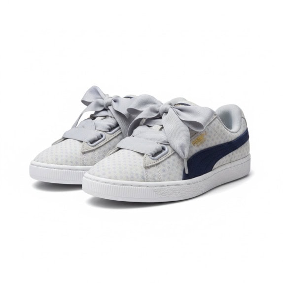 PUMA Basket Casual Sneakers Logo Λευκά Μπλε Γυναικεία EU 39