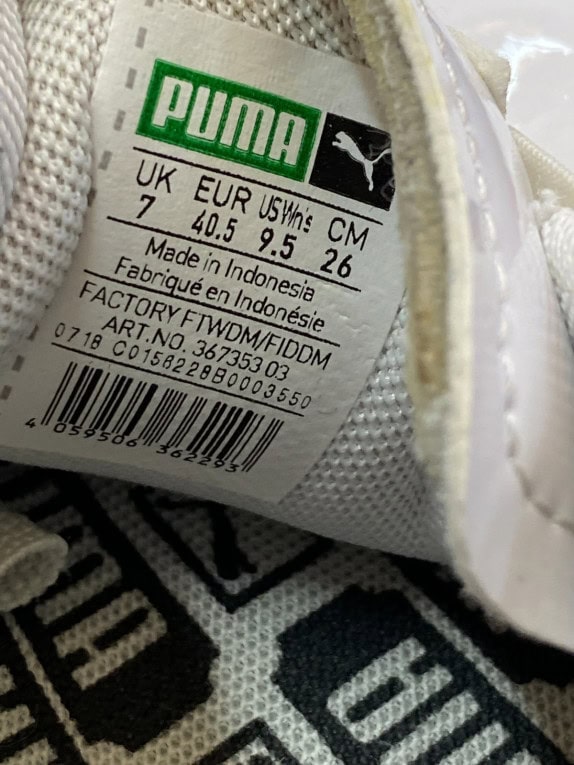 PUMA BASKET SNEAKERS CLASSIC WHITE BLACK UNISEX PRE OWNED EU 40.5