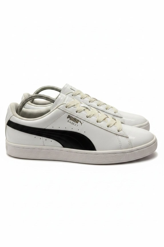 PUMA BASKET SNEAKERS CLASSIC BIANCO NERO UNISEX PRE OWNED EU 40.5