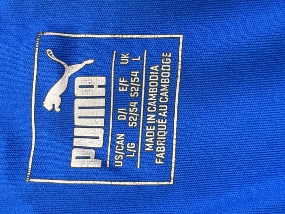 PUMA FOOTBALL JERSEY SPORTIVE BLUE MENS PRE OWNED L