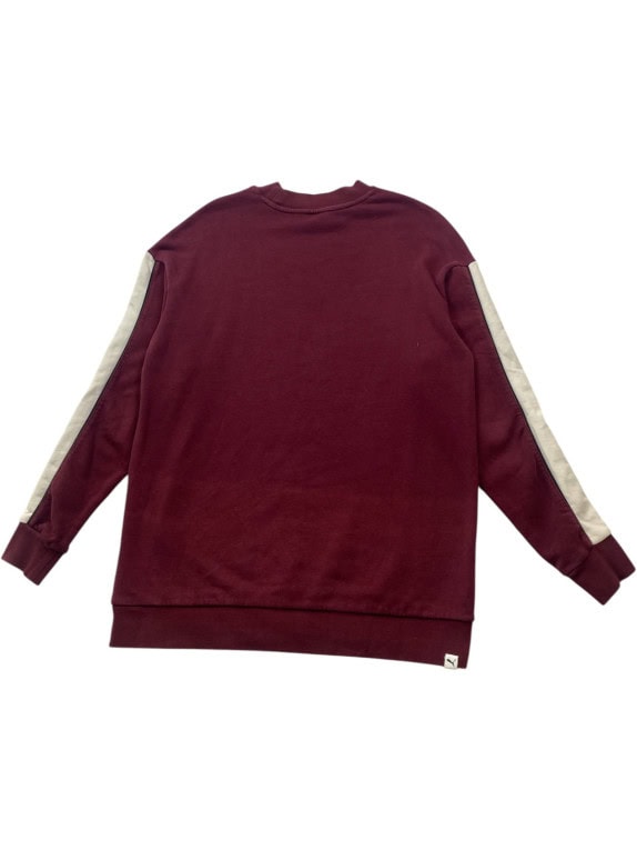 PUMA SWEATSHIRT OVERSIZED BURGUNDY WOMEN PRE OWNED S