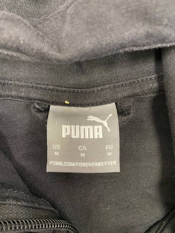 PUMA Felpa con cappuccio e zip Nero Monogram - M
