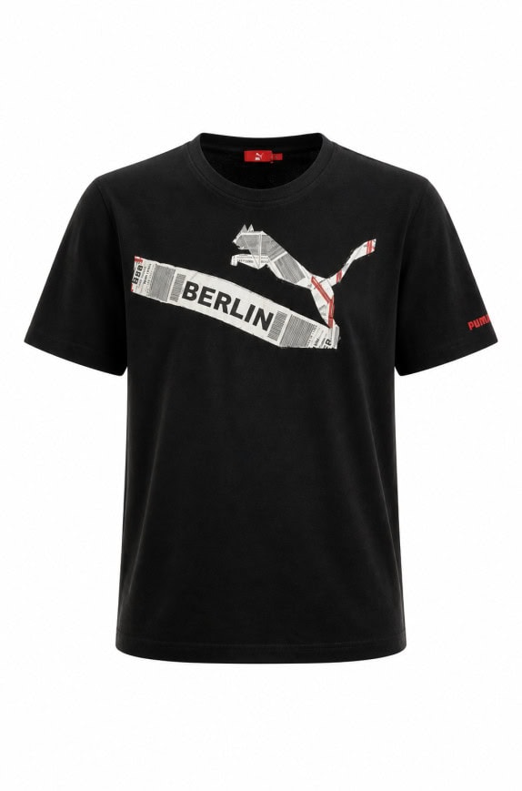 PUMA T SHIRT GRAPHIC STREETWEAR NERO UOMO PRE OWNED L
