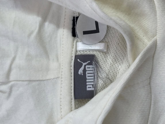PUMA HOODIE MINIMAL CREAM MEN PRE OWNED L