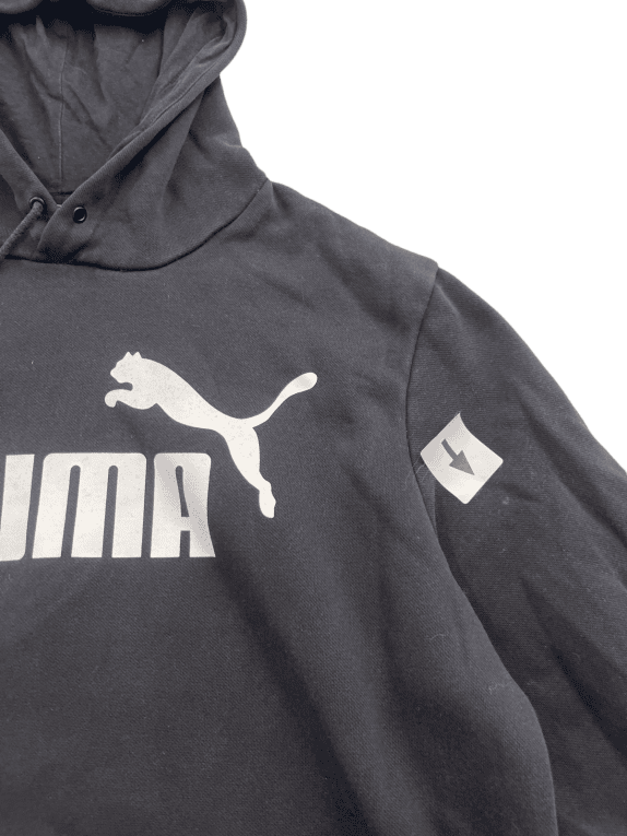 PUMA HOODIE STREETWEAR BLACK MEN PRE OWNED L