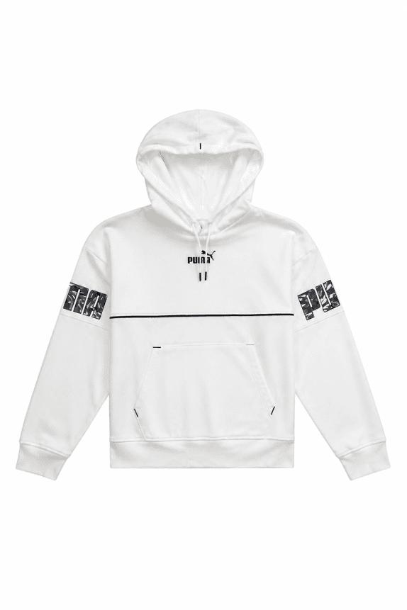PUMA HOODIE STREETWEAR WHITE MEN PRE OWNED S