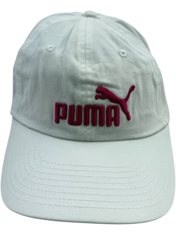 PUMA CASUAL EMBROIDERED LOGO CAP WHITE / FUCHSIA UNISEX ONE SIZE