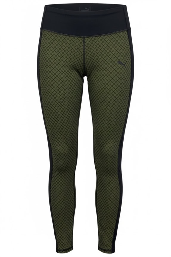 PUMA Leggings Sport Διχρωμο Pattern Μαύρο-Λαδί Γυναικείο S