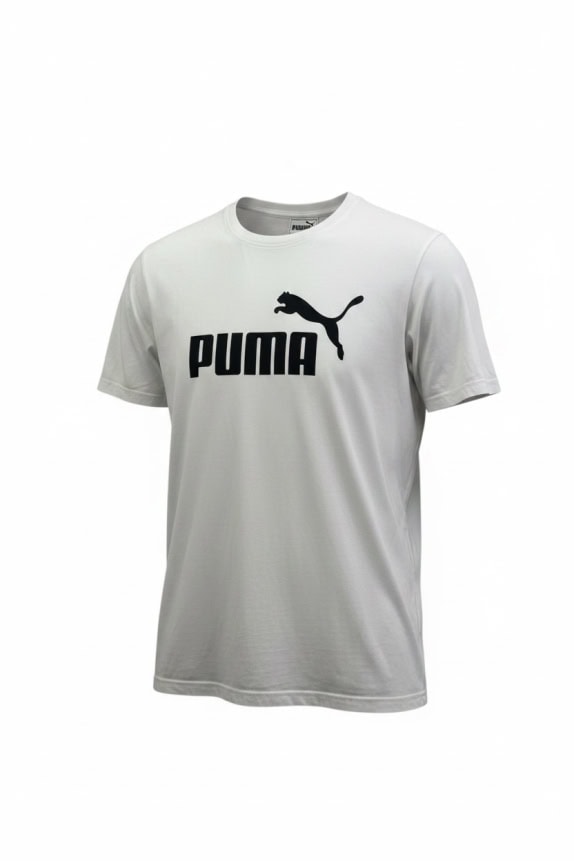 Puma Λευκό T-Shirt με Logo Βαμβακερό Size L