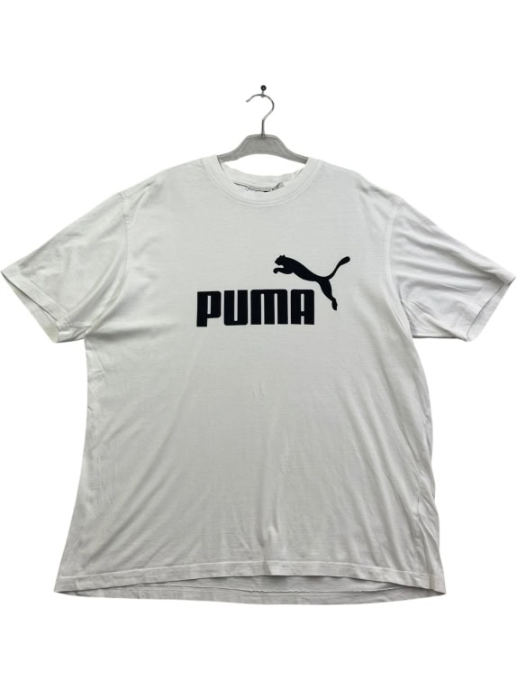 Puma T-Shirt bianca con logo in cotone taglia L