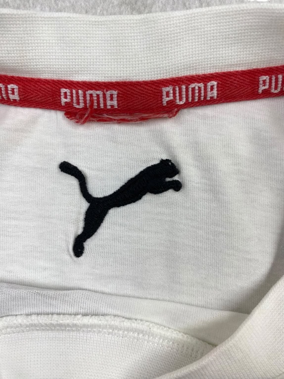 PUMA LONG SLEEVE T-SHIRT VINTAGE BIG LOGO WHITE MENS L