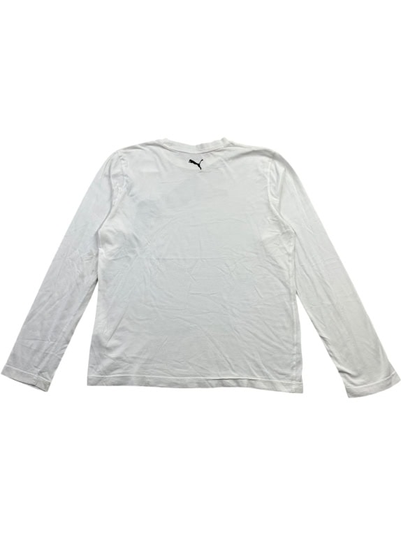 PUMA LONG SLEEVE T-SHIRT VINTAGE BIG LOGO WHITE MENS L