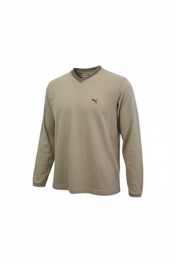 PUMA ΜΠΛΟΥΖΑ ΜΑΚΡΥΜΑΝΙΚΗ VINTAGE LOGO BEIGE UNISEX XL