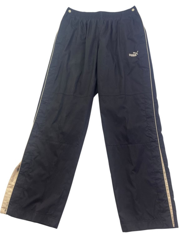 PUMA TRACK PANTS VINTAGE SPORTSWEAR BLACK BEIGE UNISEX PRE OWNED XL