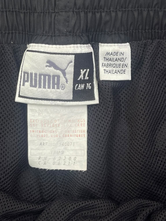 PUMA TRACK PANTS VINTAGE SPORTSWEAR BLACK BEIGE UNISEX PRE OWNED XL