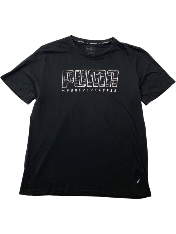 PUMA "FOREVER FASTER" ΑΘΛΗΤΙΚΟ T-SHIRT LOGO PRINT ΜΑΥΡΟ ΑΝΔΡΙΚΟ LARGE