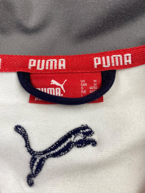 PUMA VINTAGE STYLE TRACKSUIT SET WITH EMBROIDERED LOGO NAVY BLUE/WHITE MEN'S SIZE M