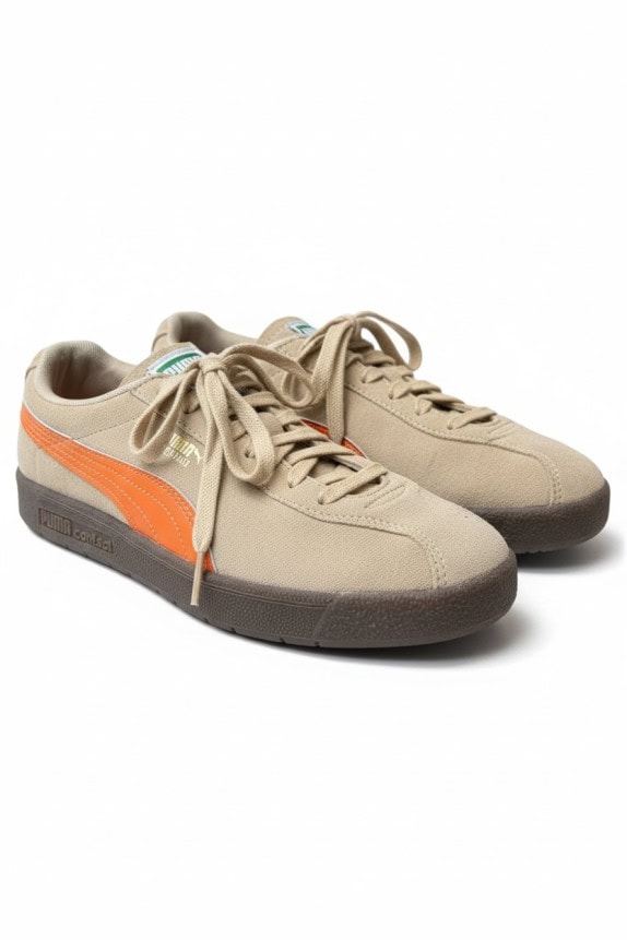 PUMA SNEAKERS DELPHIN STILE VINTAGE CON LOGO ARANCIONE BEIGE UNISEX 38,5