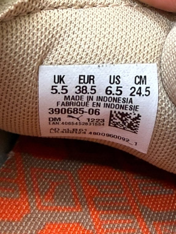 PUMA SNEAKERS DELPHIN STILE VINTAGE CON LOGO ARANCIONE BEIGE UNISEX 38,5