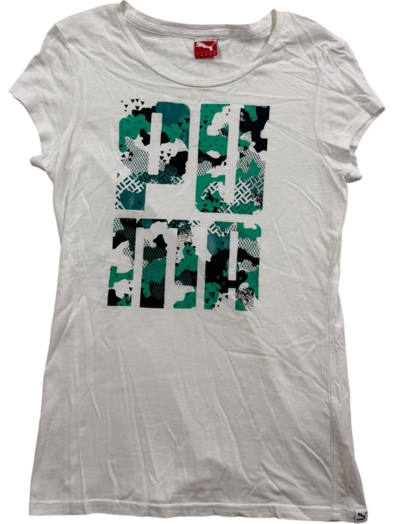 PUMA T-Shirt Casual Graphic Logo Λευκό Γυναικείο S