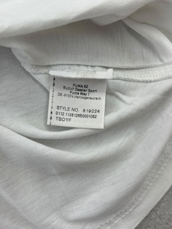 PUMA T-SHIRT CASUAL WITH EMBROIDERED LOGO WHITE WOMEN'S SMALL