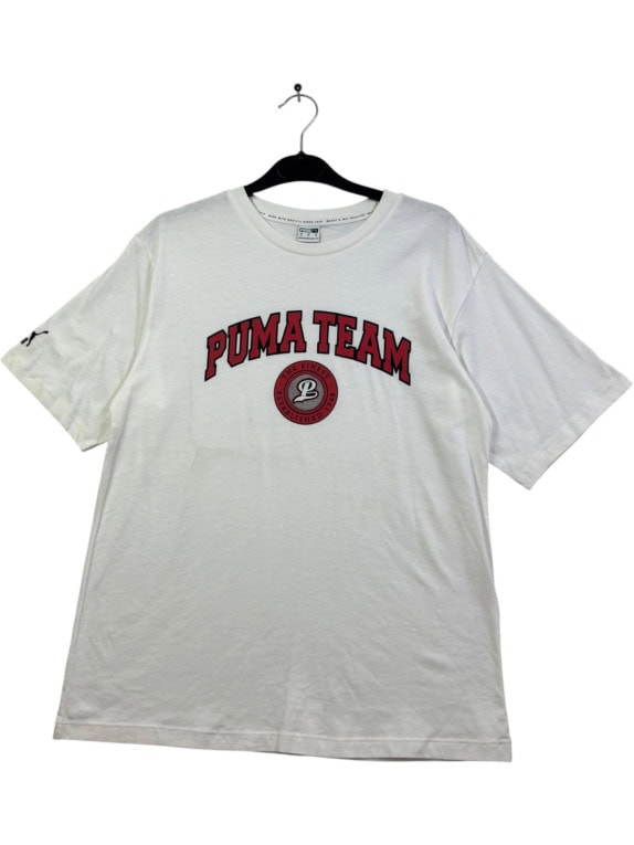 PUMA T SHIRT COLLEGIATE BIANCA UNISEX PRE OWNED S