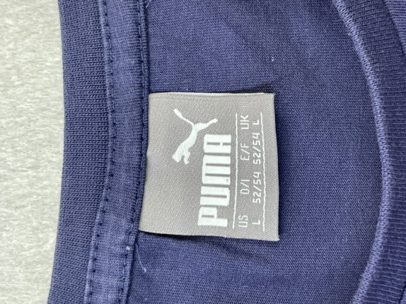 PUMA T SHIRT GRAPHIC NAVY UNISEX PRE OWNED L