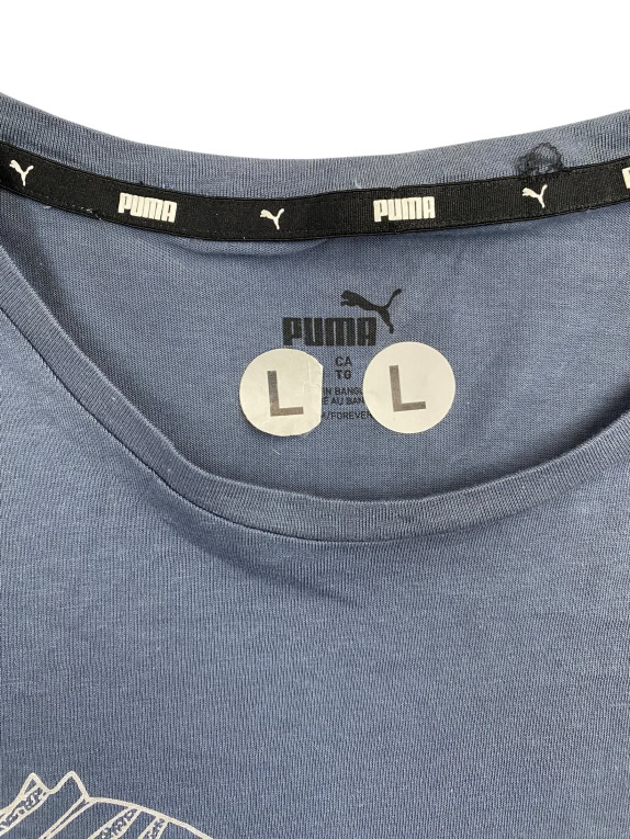 PUMA T-SHIRT LOGO GRAPHIC ΜΠΛΕ ΡΑΦ UNISEX L preowned