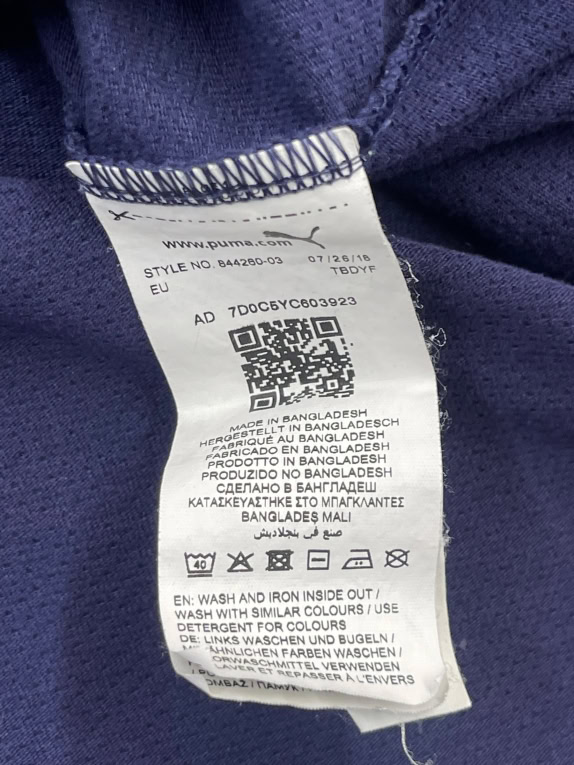 Puma T-Shirt Logo Μπλε Unisex L
